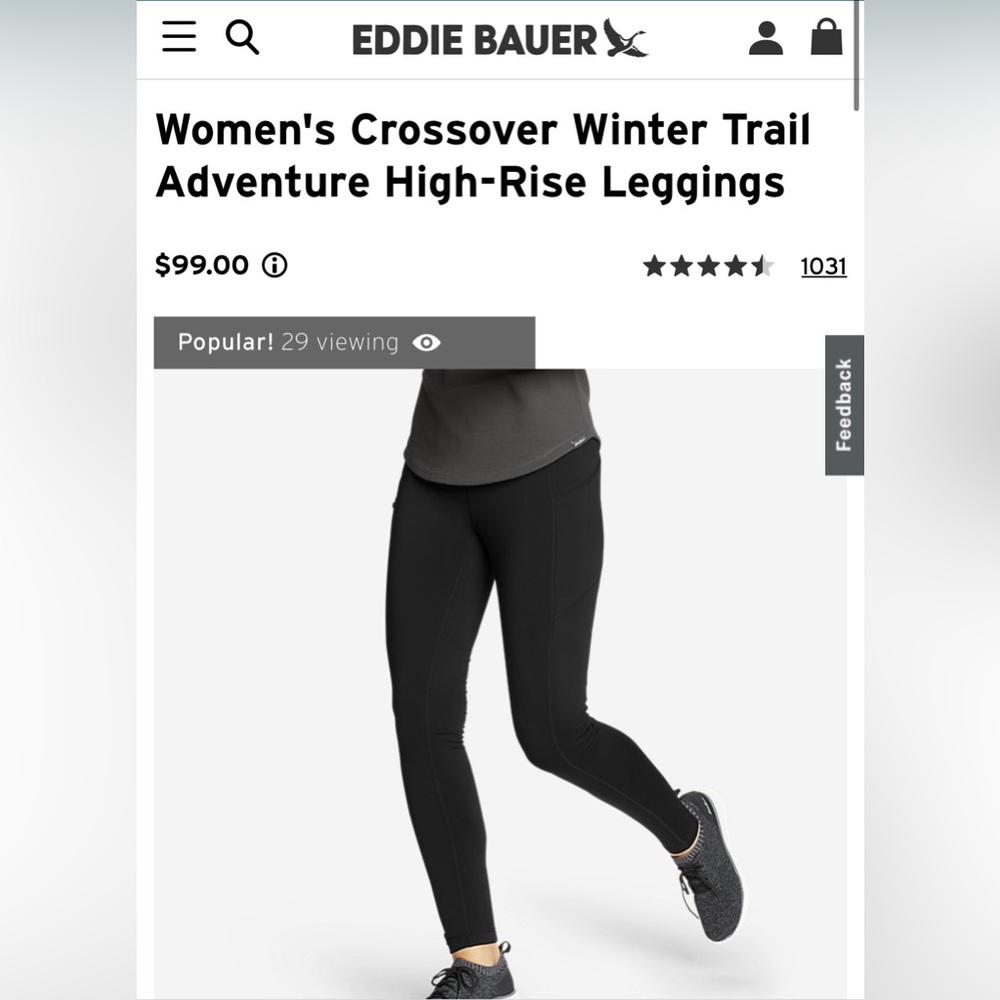 Two pairs of Eddie Bauer Fleece Lined Leggings - Small